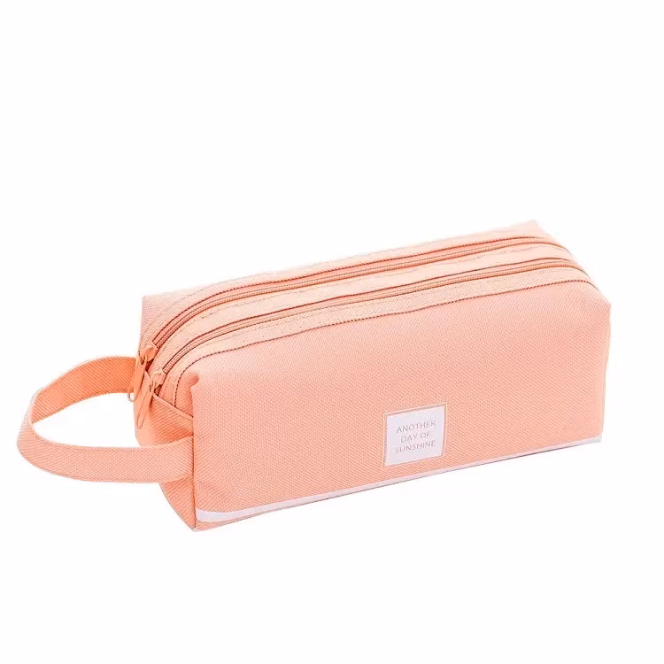 Double-Layer Pencil Case Large Capacity Portable Canvas Pencil Case