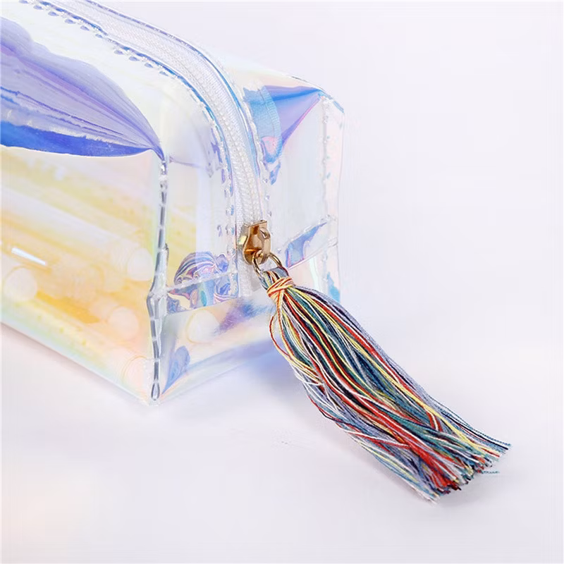 Sh1570 Colorful Jelly Small Purse PVC Laser Pencil Case School Student Stationery Makeup Bag