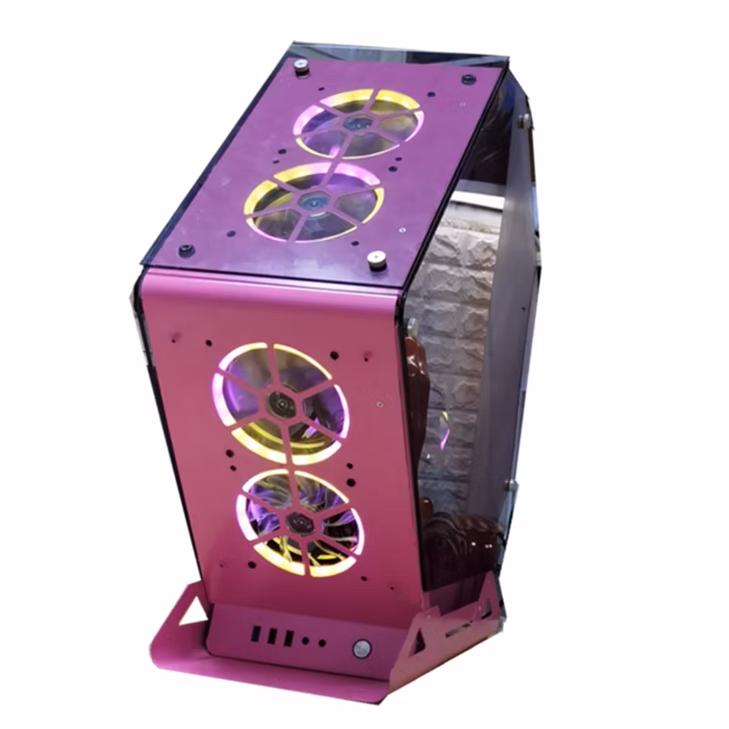 Supper Multiple Colors Gaming PC Casing Special Design Gaming ATX Case Computer with Tempered Glass, RGB 12cm Fans