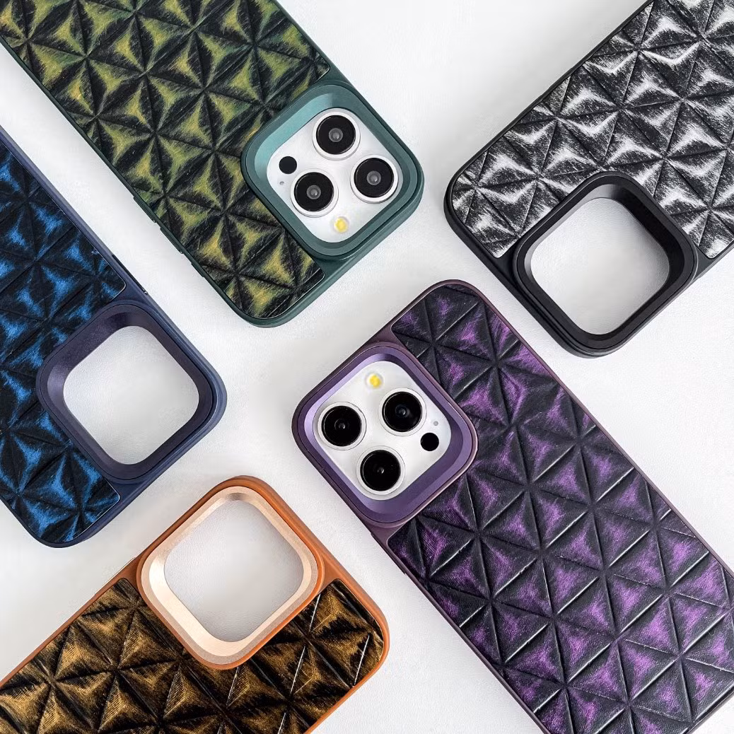 Triangular Graphic Skin-Mounted Mobile Phone Case for iPhone 11 Leather Cover