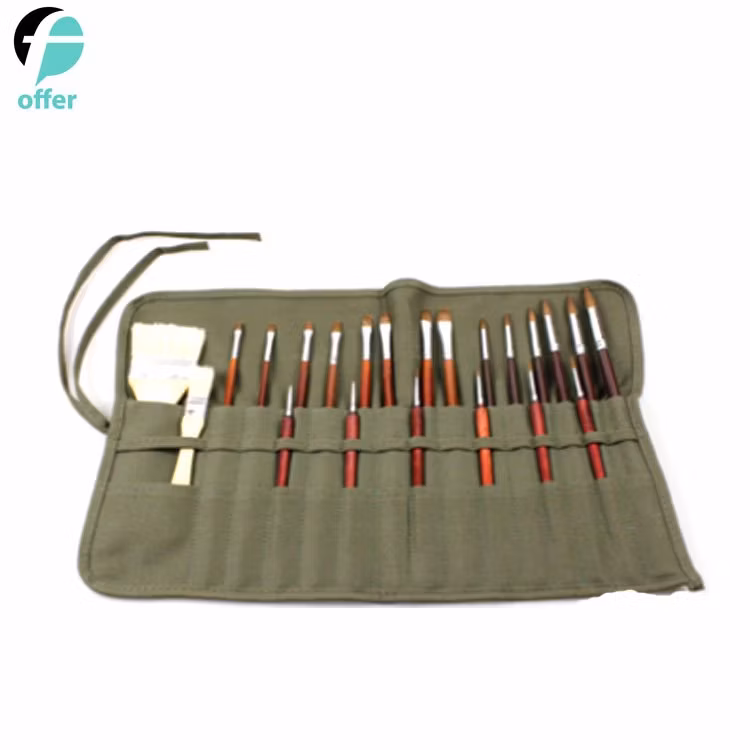 30 Slots Roll up Canvas Oil Paint Brush Bag Case Holder