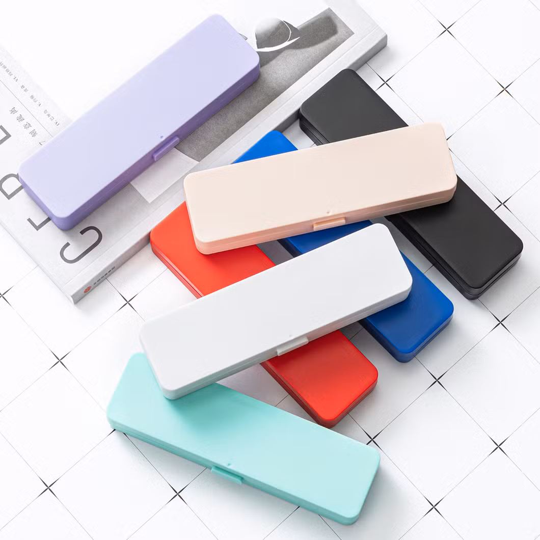Promotional Gift Pen Box Plastic Solid Color Display Pen Case