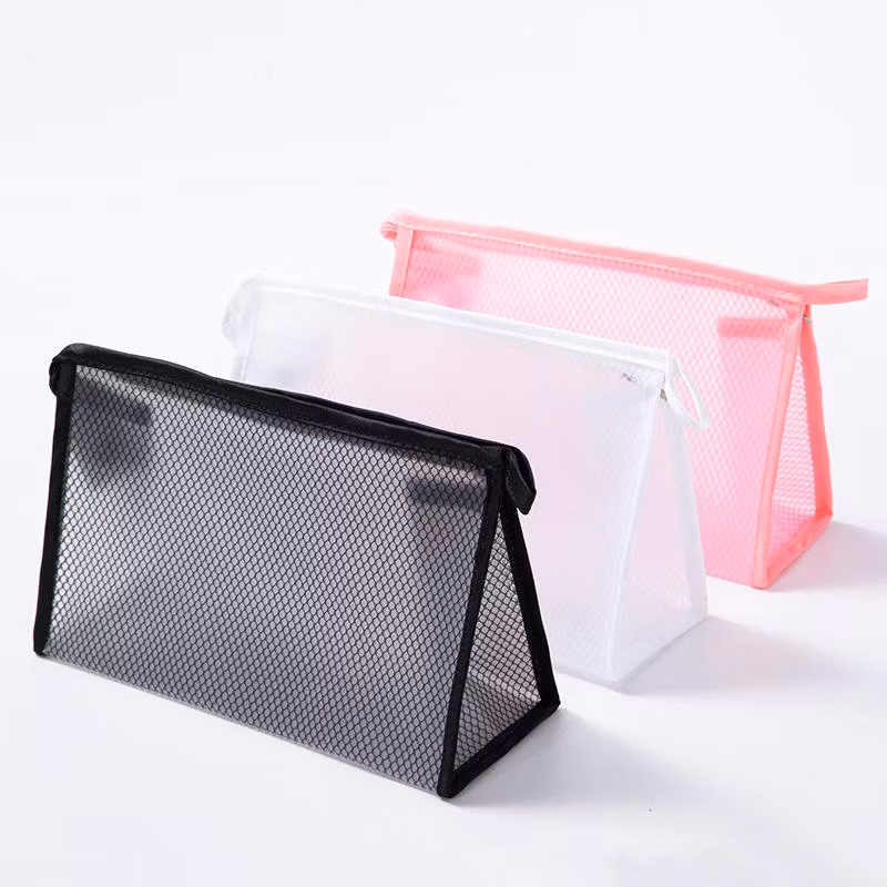 Hot High Quality Clear Transparent Sequin Glitter Shining Makeup Cosmetic Glitter Zipper Clear Pencil Bag