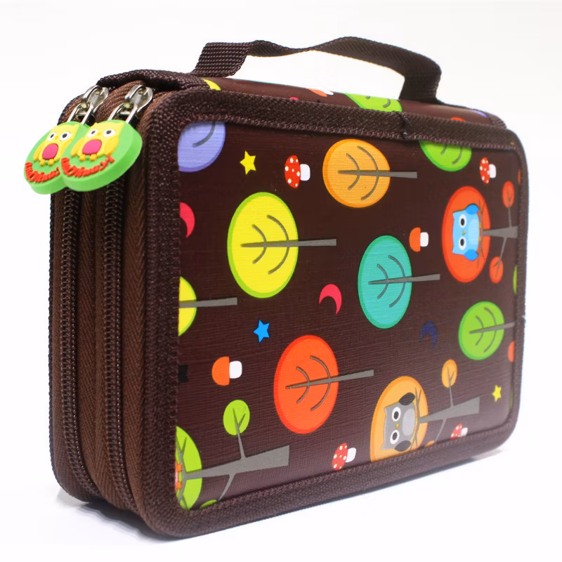 High Quality Custom Multifunctional Colorful PU Leather Pencil Case Bags
