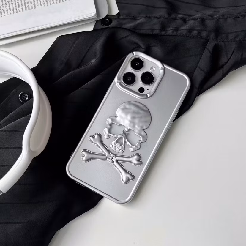 Solid TPU Skeleton Bracket Mobile Phone Protective Case Skull Phone Case for iPhone 16PRO