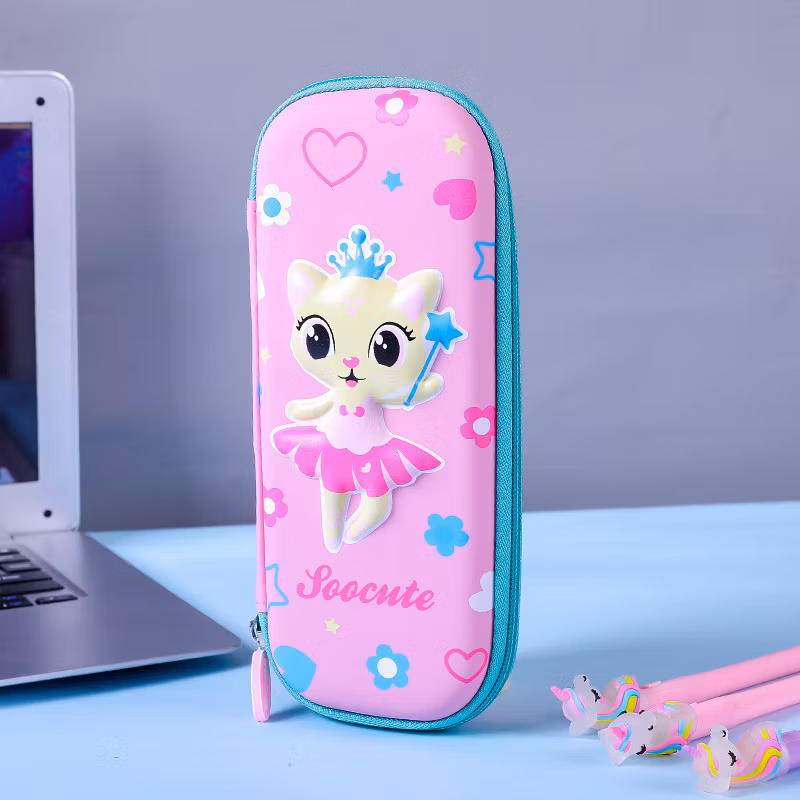 3D Embossed Pencil Case for Kids Pen Pouch for Kids Zipper Closure Crayon Organizer Box