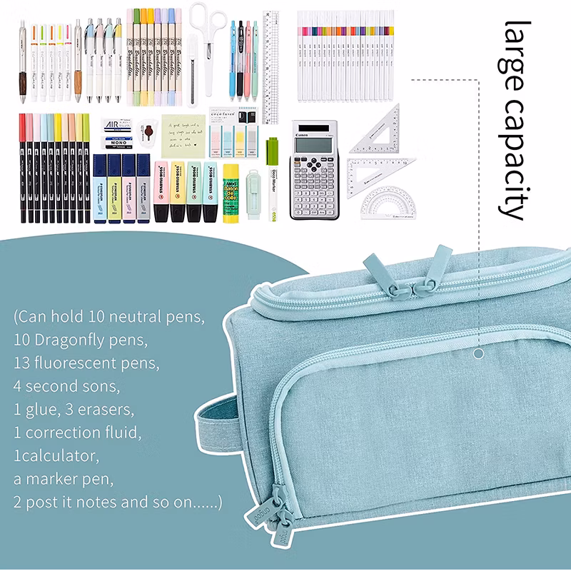 Travel Large Pencil Case School Storage Stationery Pouch for Kids