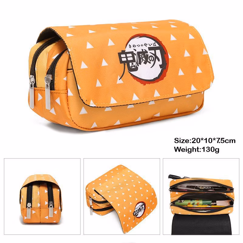 Double Layered Pencil Case with Large Capacity Cartoon Stationery Storage Box for Elementary School Students Pencil Pouch