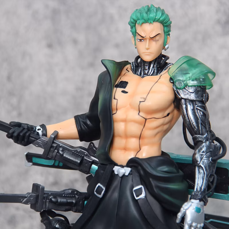 One Piece Anime Figure Cyberpunk Zoro Pendant Statue Can Be Illuminated Model Gift Hunter Model Cartoon-Character
