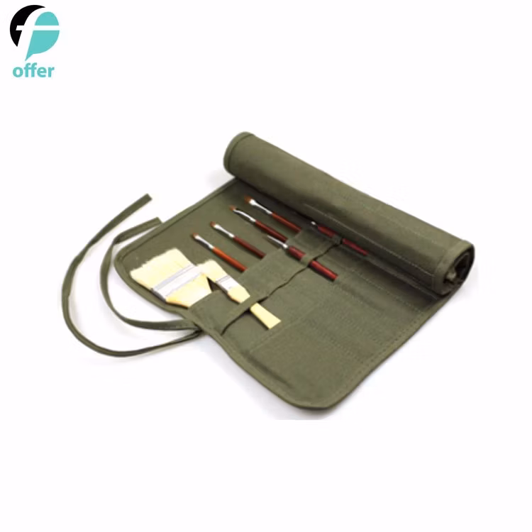 30 Slots Roll up Canvas Oil Paint Brush Bag Case Holder
