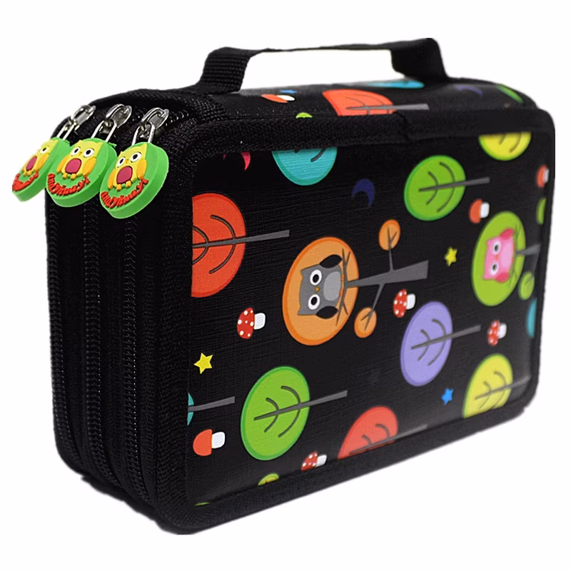 High Quality Custom Multifunctional Colorful PU Leather Pencil Case Bags