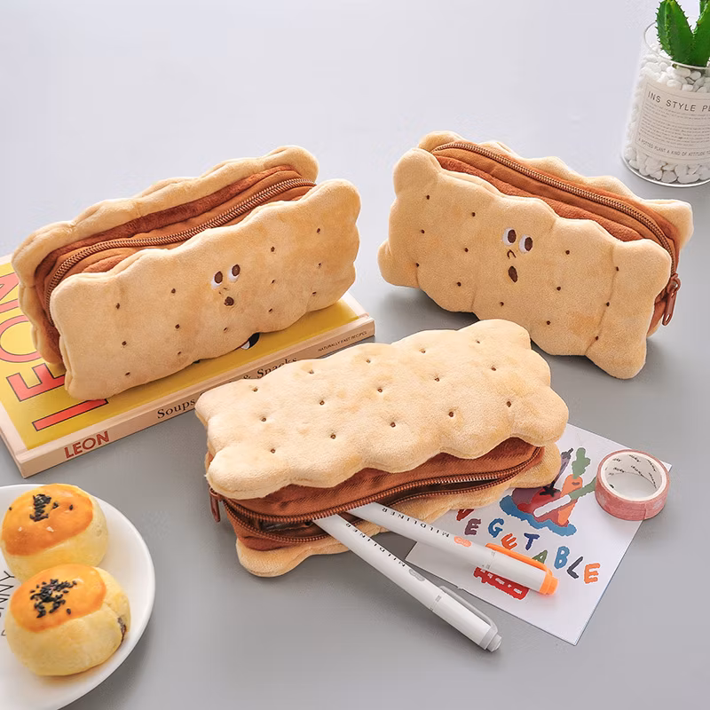 Wholesale Flannel Zipper Fashion Triangle Pencil Bag Pencil Case for School