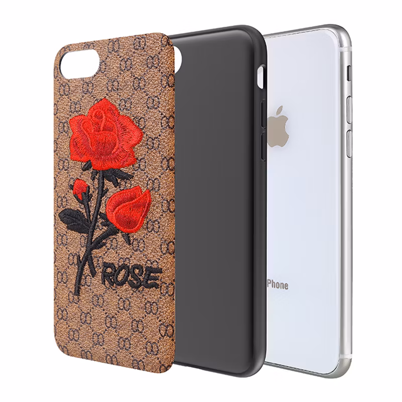 3D Embroidered Flower PU Leather Phone Case for Huawei Mate 10