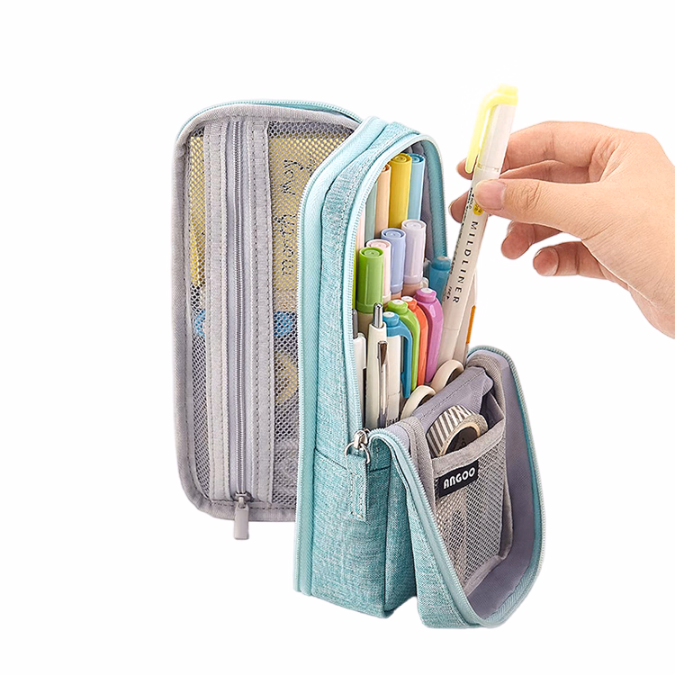 Wholesale Multi-Function Zippered Soft Stand up School Stationery Pouch Pencil Case (6 Reviews)