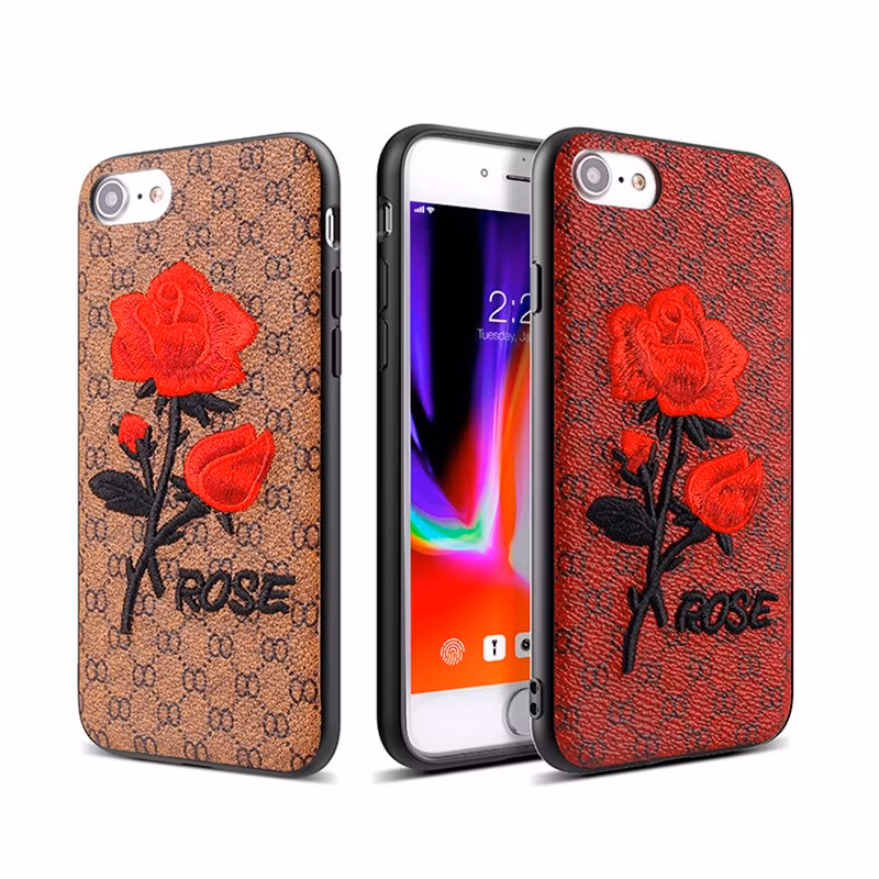 3D Embroidered Flower PU Leather Phone Case for Huawei Mate 10