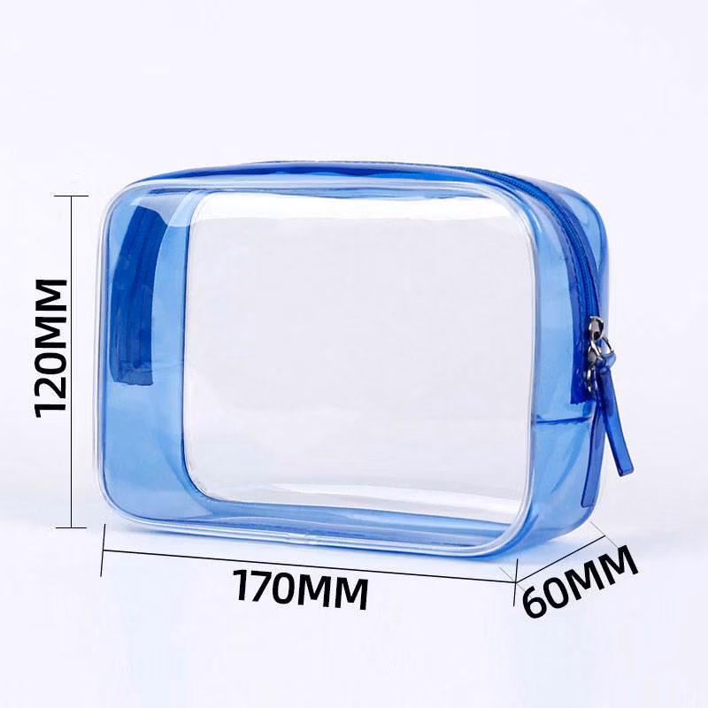 Plain Clear Toiletry Skincare Beauty Bag Custom Logo PVC Transparent Fancy Pencil Bag Wholesale for Students Custom Plastic Bag