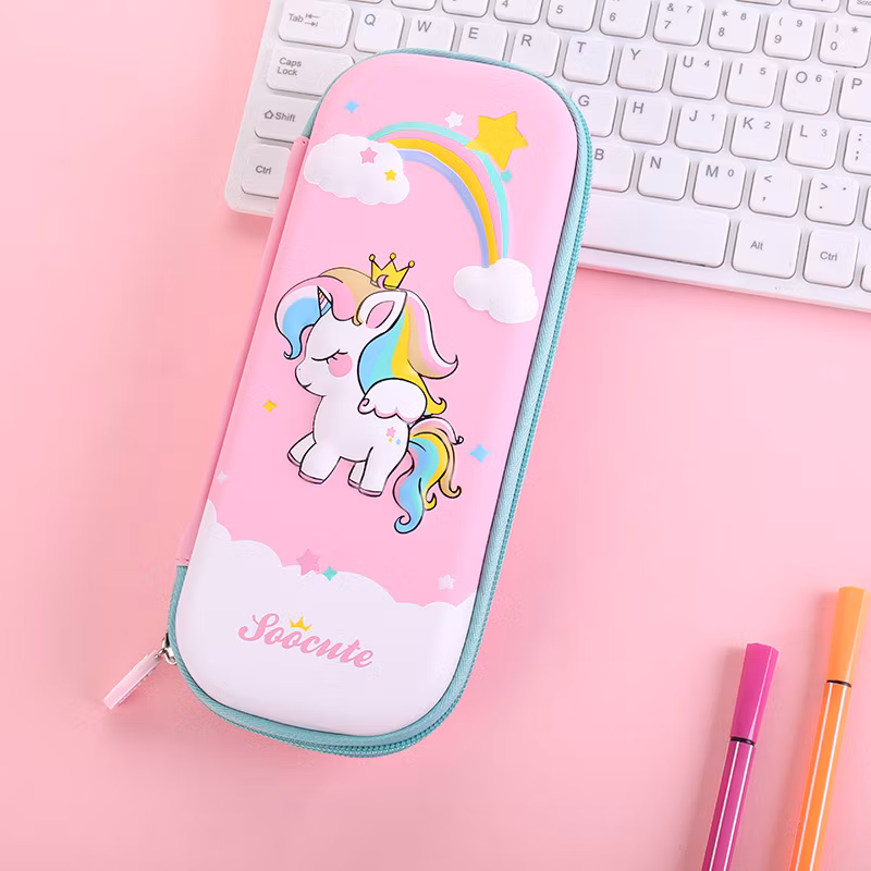 3D Embossed Pencil Case for Kids Pen Pouch for Kids Zipper Closure Crayon Organizer Box