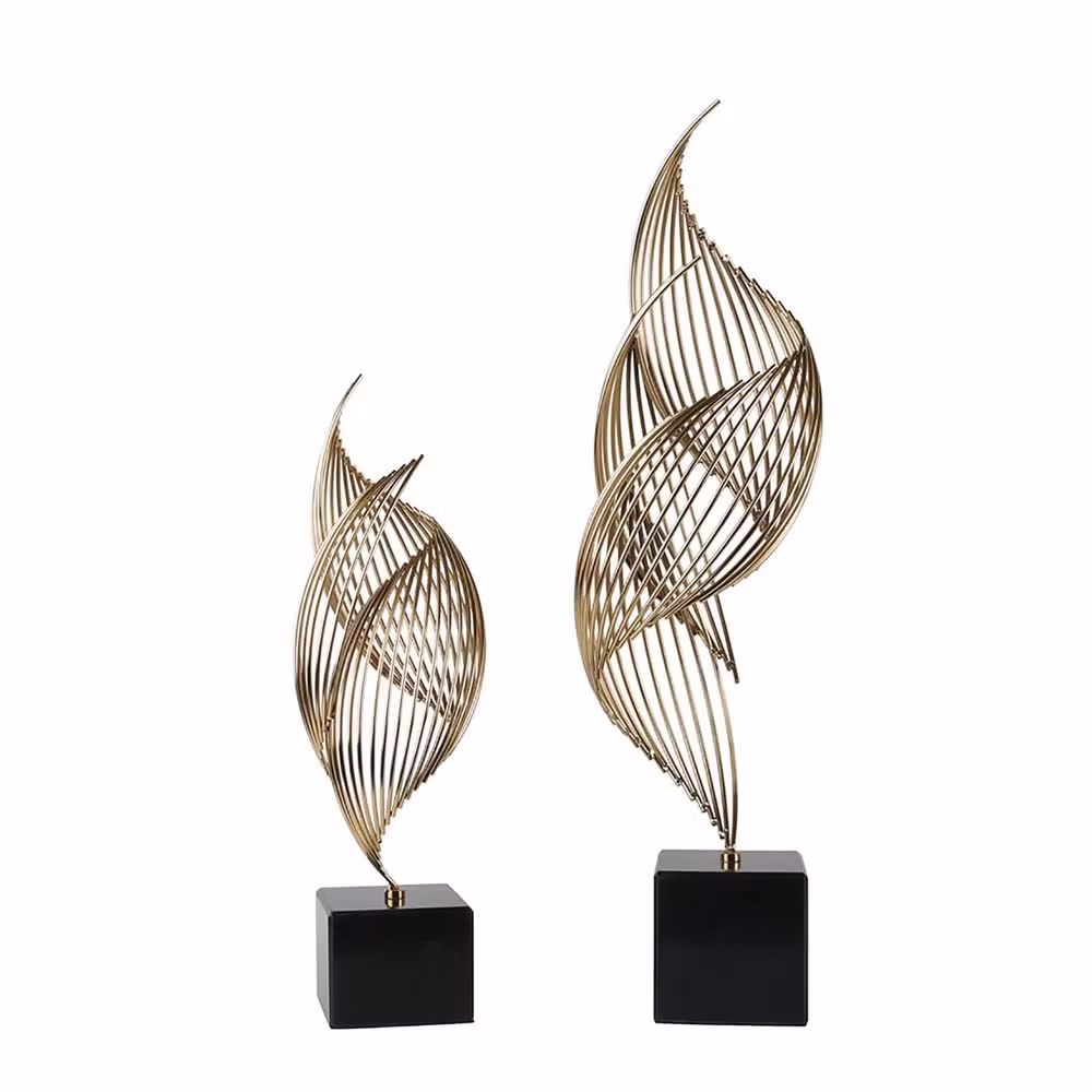 Luxury Gold Wholesale High Quality Metal Modern Hotel Sculpture Decoration Creative Home Decoration Living Room Desktop Metal Craft Jewelry