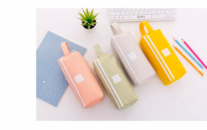 Double-Layer Pencil Case Large Capacity Portable Canvas Pencil Case