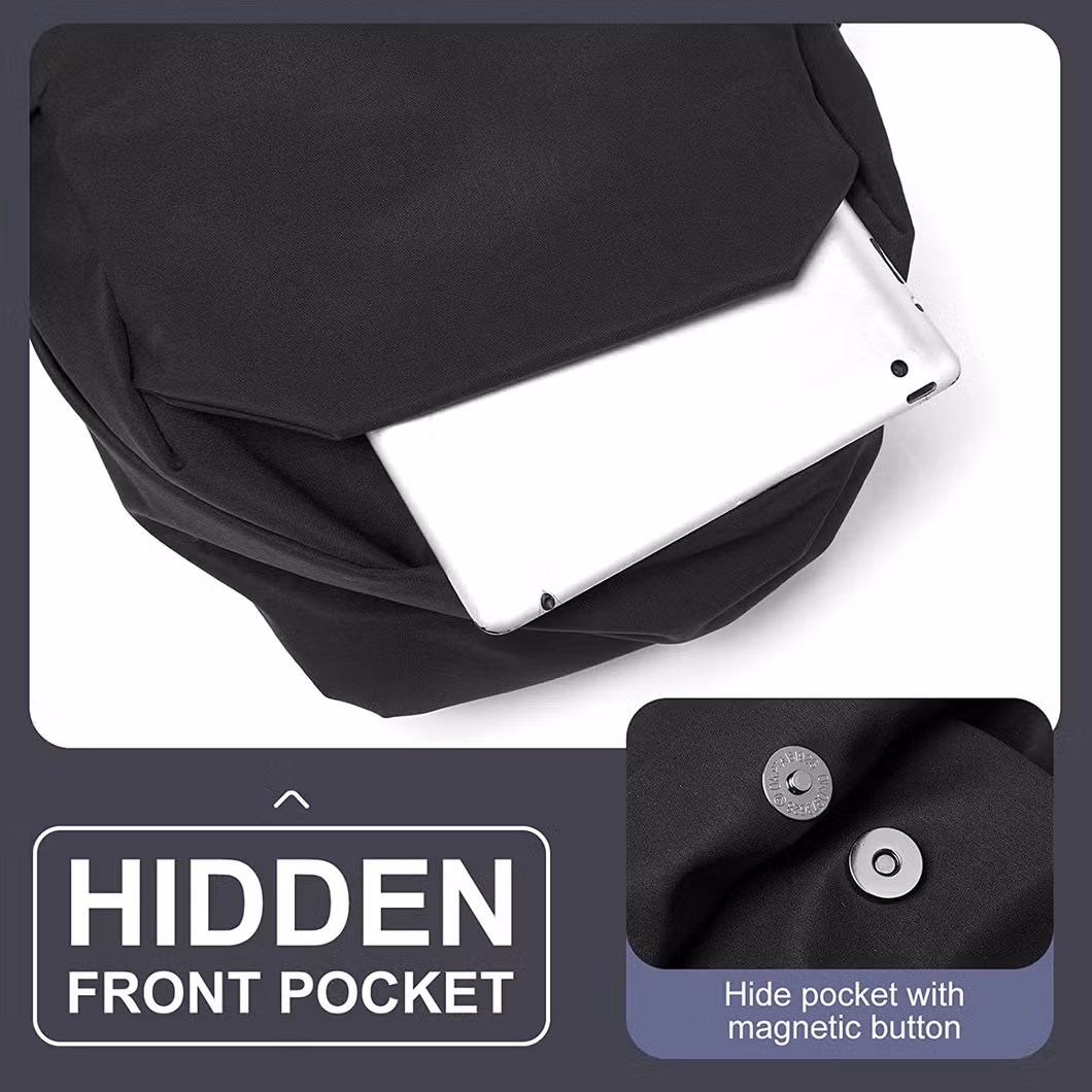 Popular High Quality Business Waterproof Large Capacity Black Simple Laptop Student Backpack