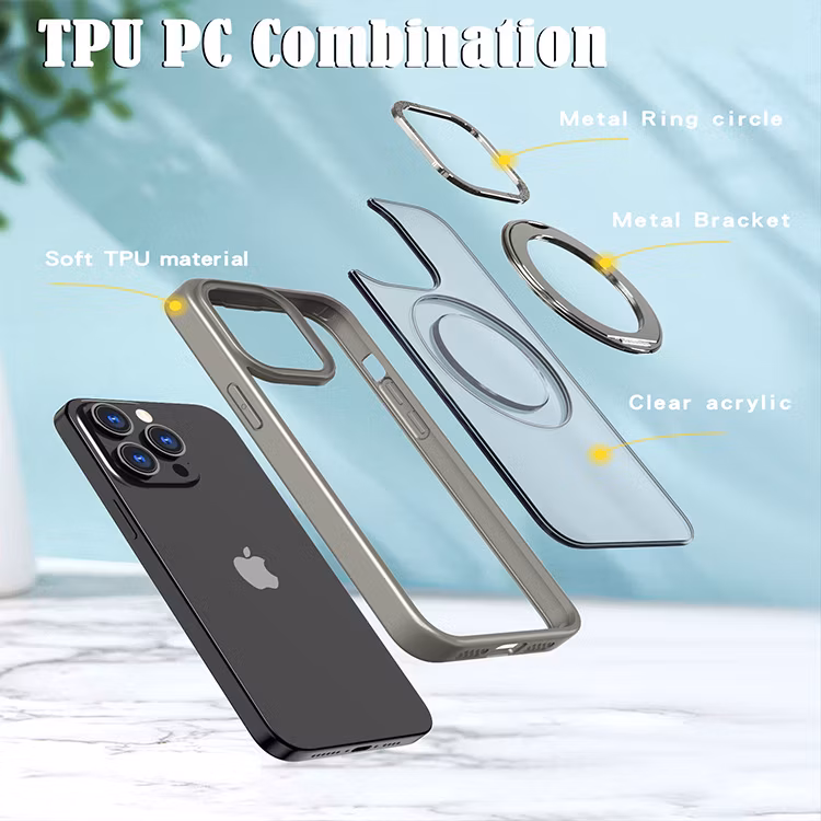 Magsafe Magnetic Stand Rotating Fulcrum Protective Case Suitable for iPhone15promax Mobile Phone Case