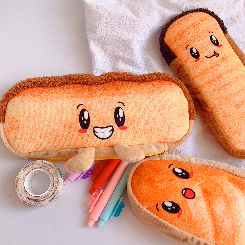 Hot Stationery Flannel Zipper European Style Circular Pencil Bag Pencil Case for Office