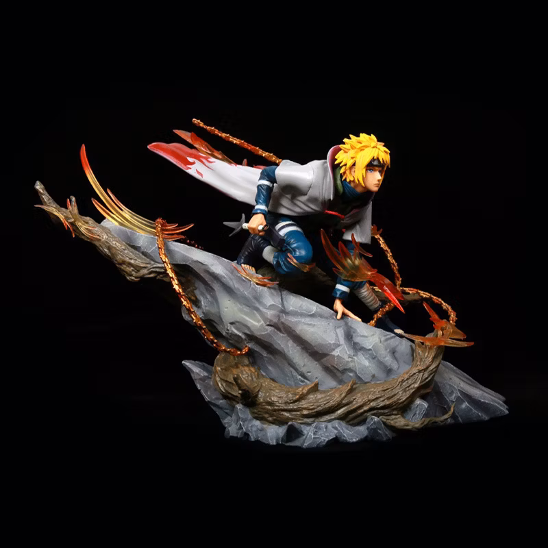 Naruto Nine Lamas Gk Stone Statue Ghost Wave Feng Shui Door Yellow Flashing Four Generations Eyes Uzumaki Naruto Cartoon-Character