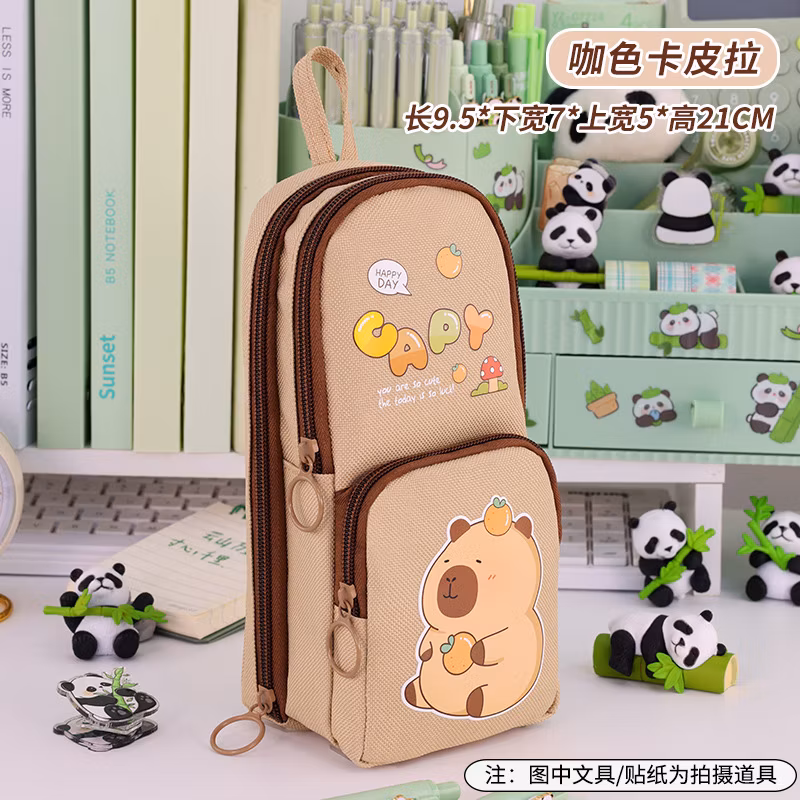 3-Layer Appearance Level Small Schoolbag Panda Pen Bag Multi-Functional Pencil Case