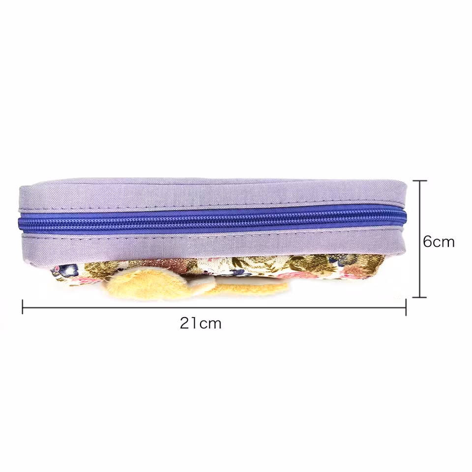 OEM Cute Canvas Pencil Bag with Lamb Doll Students′ Kawaii Pencil Case Bag in School Custom Logo Pencil Case for Kids