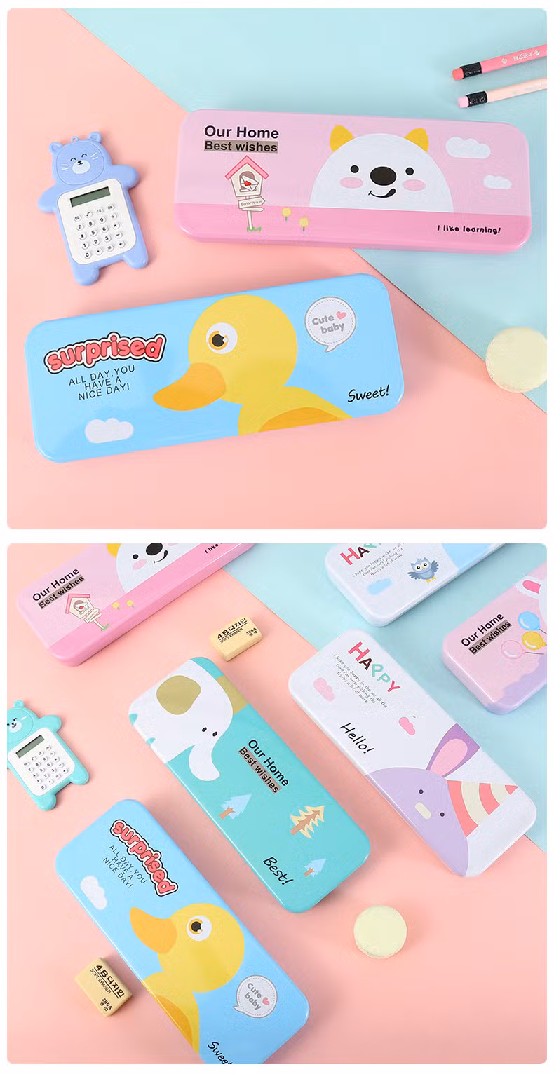 Wholesale Creative Double-Layer Cartoon Pencil Box Children′s Cute Stationery Pen Case
