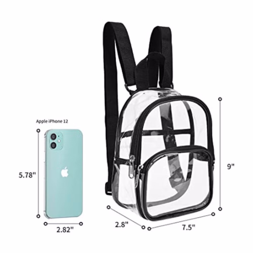 Heavy Duty Clear Backpack, Transparent PVC Concert Mini Backpacks Ci23594