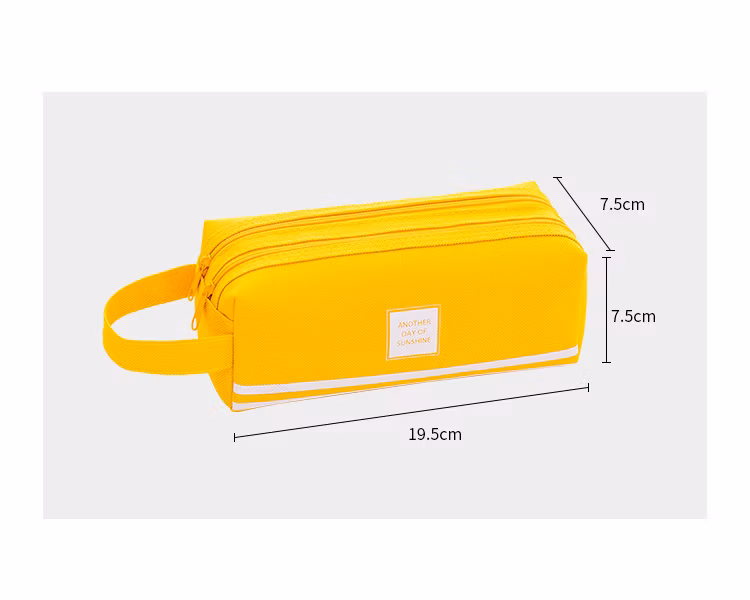 Large Capacity Pen Case Double Zippers Pen Bag Office Stationery Bag Pencil Case with Compartments