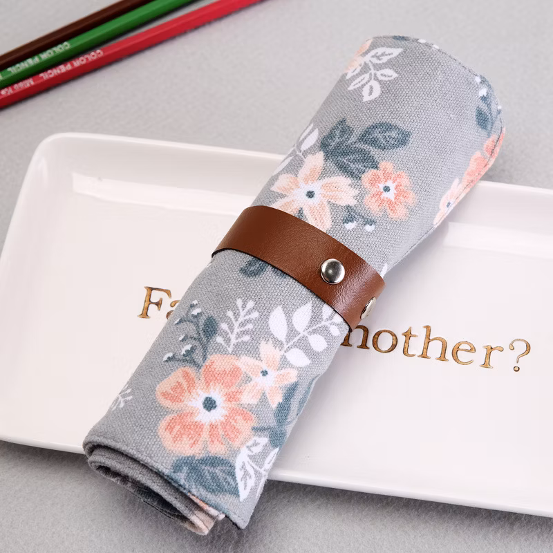 Small Fresh Creative Strappy Roller Single Layer Canvas Pencil Case