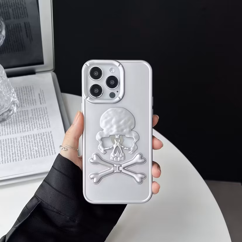 Solid TPU Skeleton Bracket Mobile Phone Protective Case Skull Phone Case for iPhone 16PRO