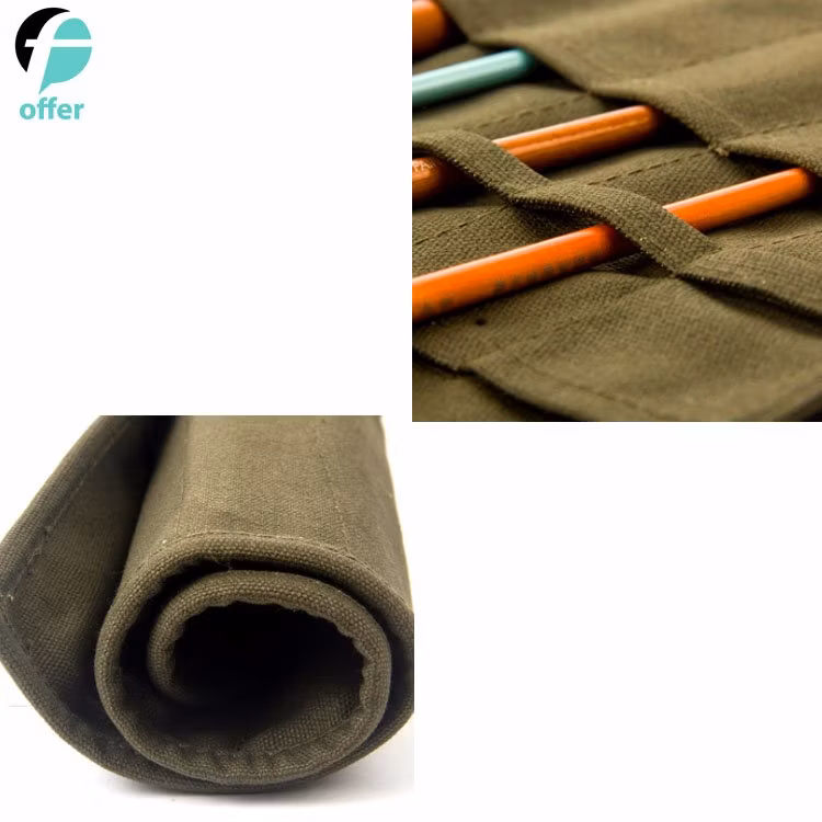 30 Slots Roll up Canvas Oil Paint Brush Bag Case Holder
