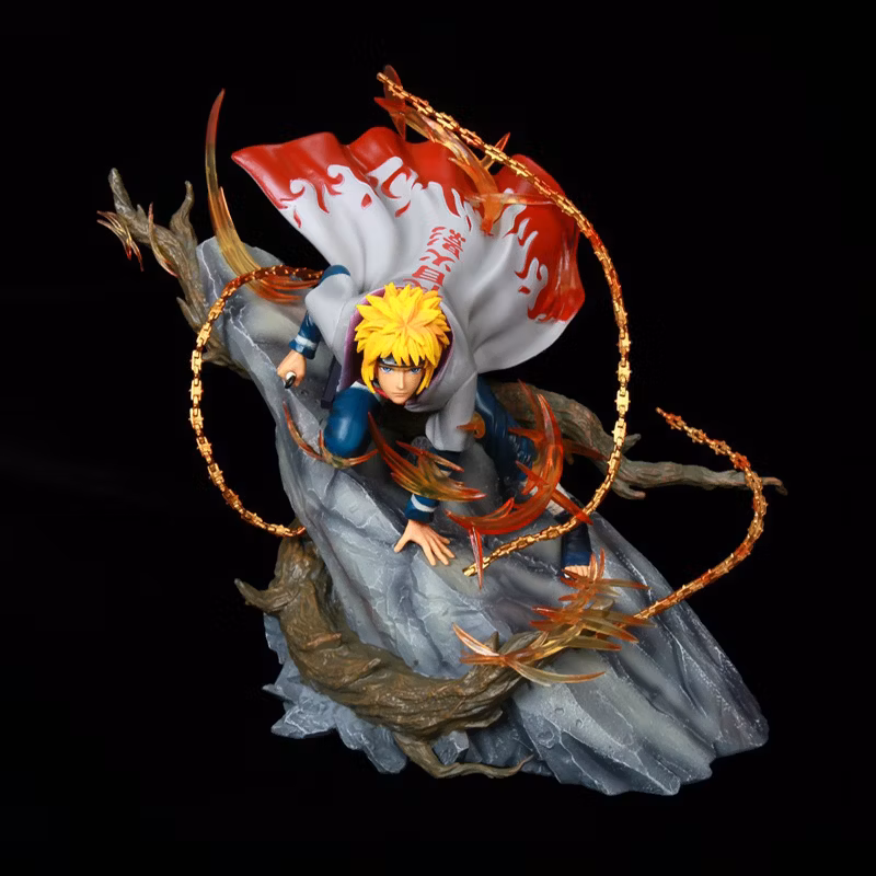 Naruto Nine Lamas Gk Stone Statue Ghost Wave Feng Shui Door Yellow Flashing Four Generations Eyes Uzumaki Naruto Cartoon-Character