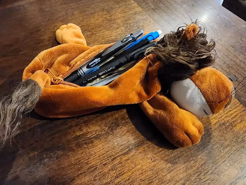 Cute Plush Forest Animal Pencil Case Creative Lion Monkey Elephant
