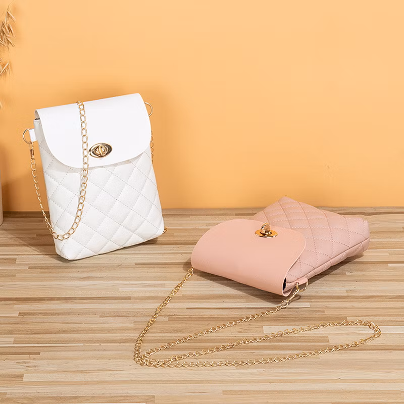 Lattice Crossbody Printed Bag Leather Cell Phone Bag Mobile Phone Case
