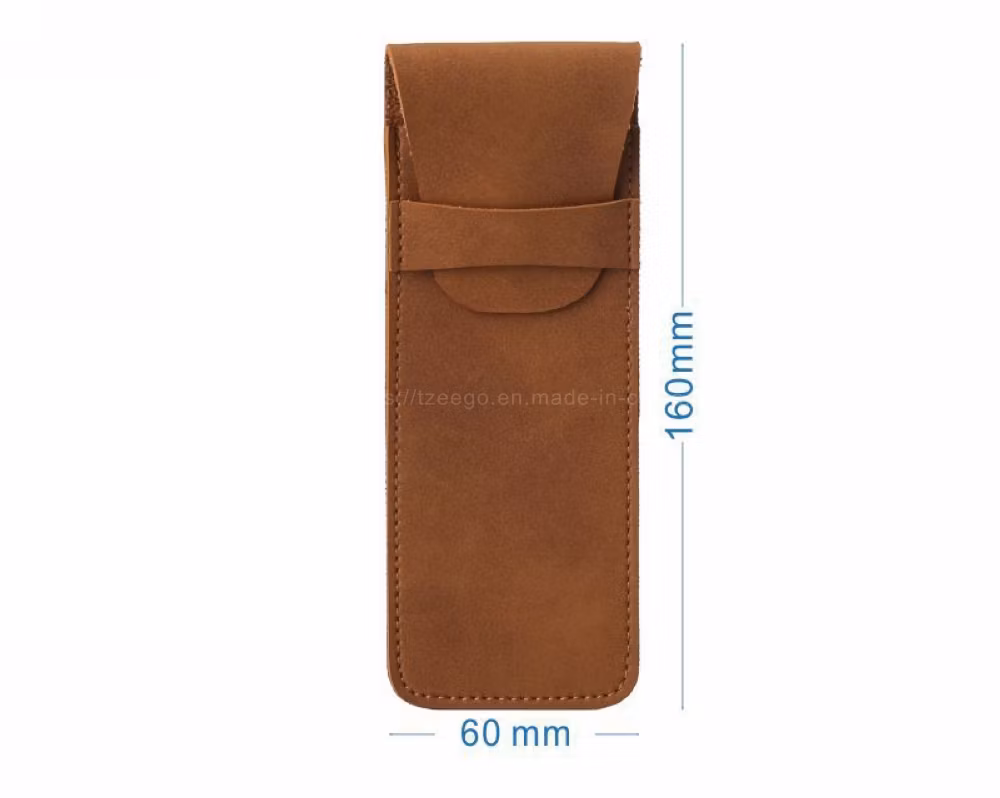 Custom Handmade Leather Pencil Bag Pocket Pen Sleeve Pouch Case