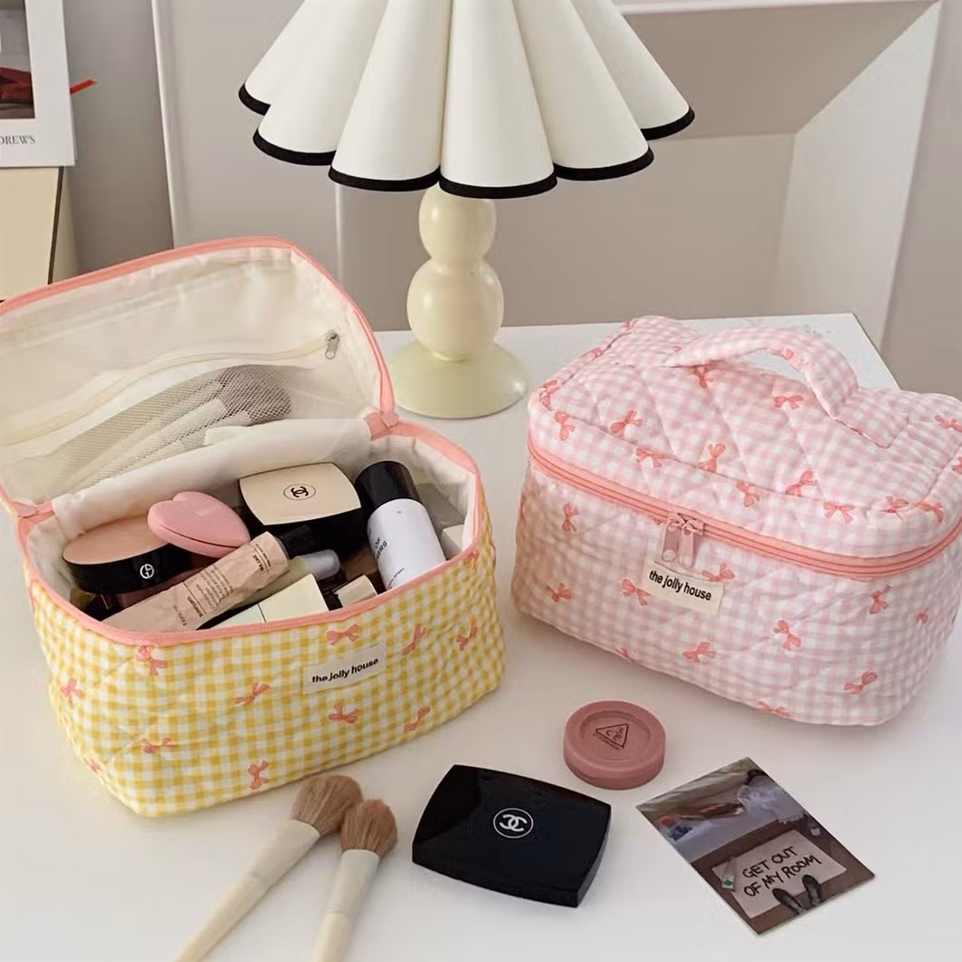 Personalized Styling Beauty Make up Case Flower Printing Lipstick Train Case Set Series Round Cosmetic Bag