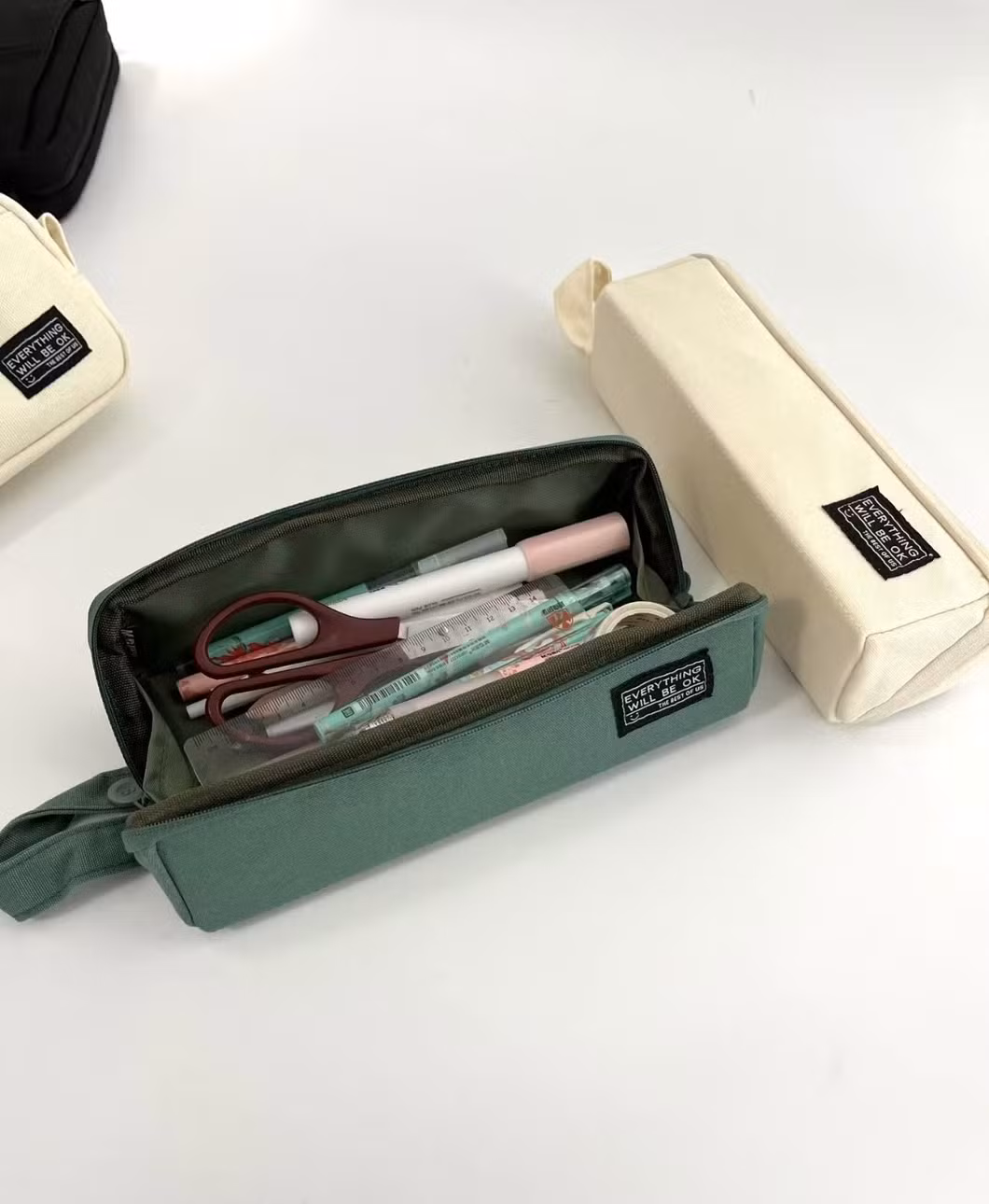 Elegant Large Oxford Pencil Case with Zipper Closure Good Quality Craftsmanship Rich Color for Students Schools Offices