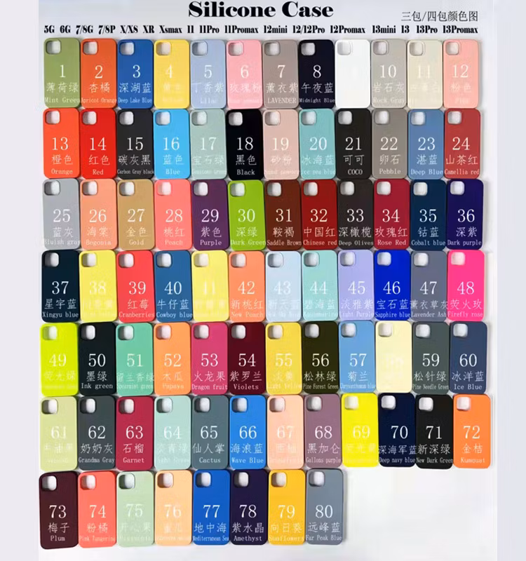 2024 New Custom Solid Color Cell Phone Case for Apple 12 13 14 PRO Max Official Original Logo Solid Silicone Phone Case Cover