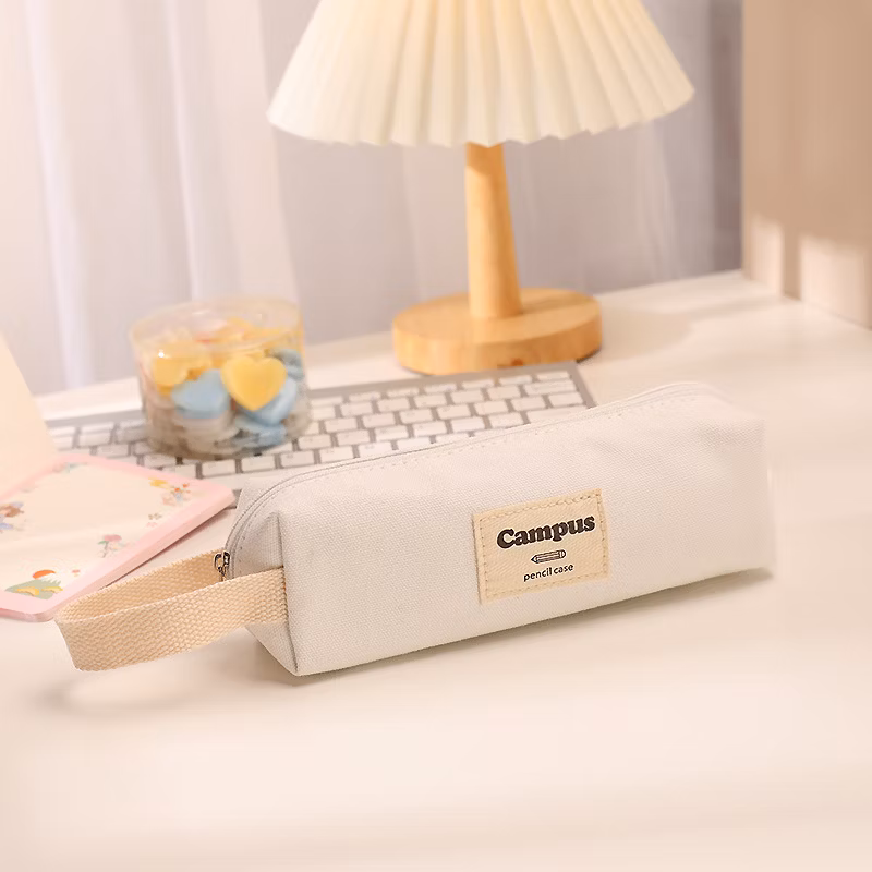 Factory Price Flannel Zipper Originality Rectangular Pencil Bag Pencil Case for Office