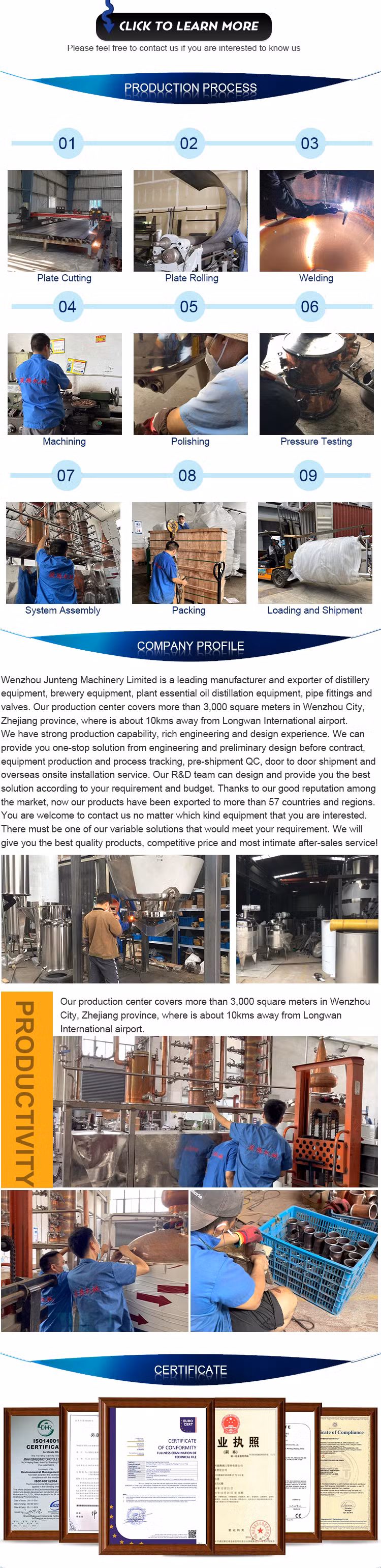 Junteng Factory Price Copper Alembic Alcohol Distiller Multifunction Still Whisky Distillation Reflux Column