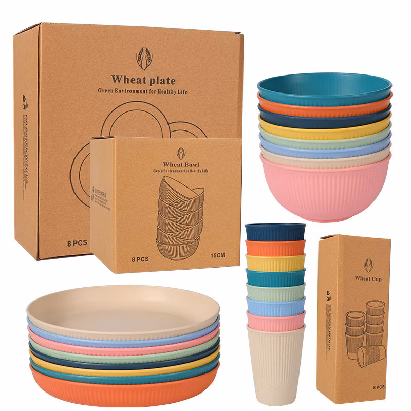 Wheat Straw Rice Bowl Home Student Canteen Soup Bowl Salad Bowl
