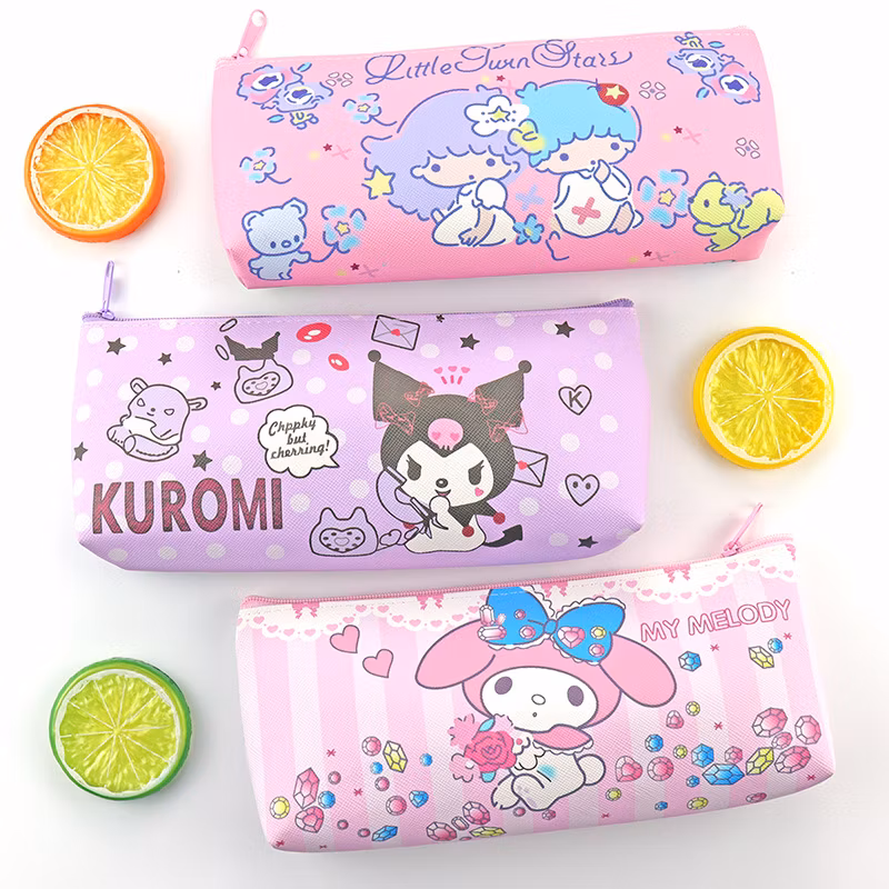 Cartoon Melody Pattern PU Single-Layer Student Stationery Pencil Case