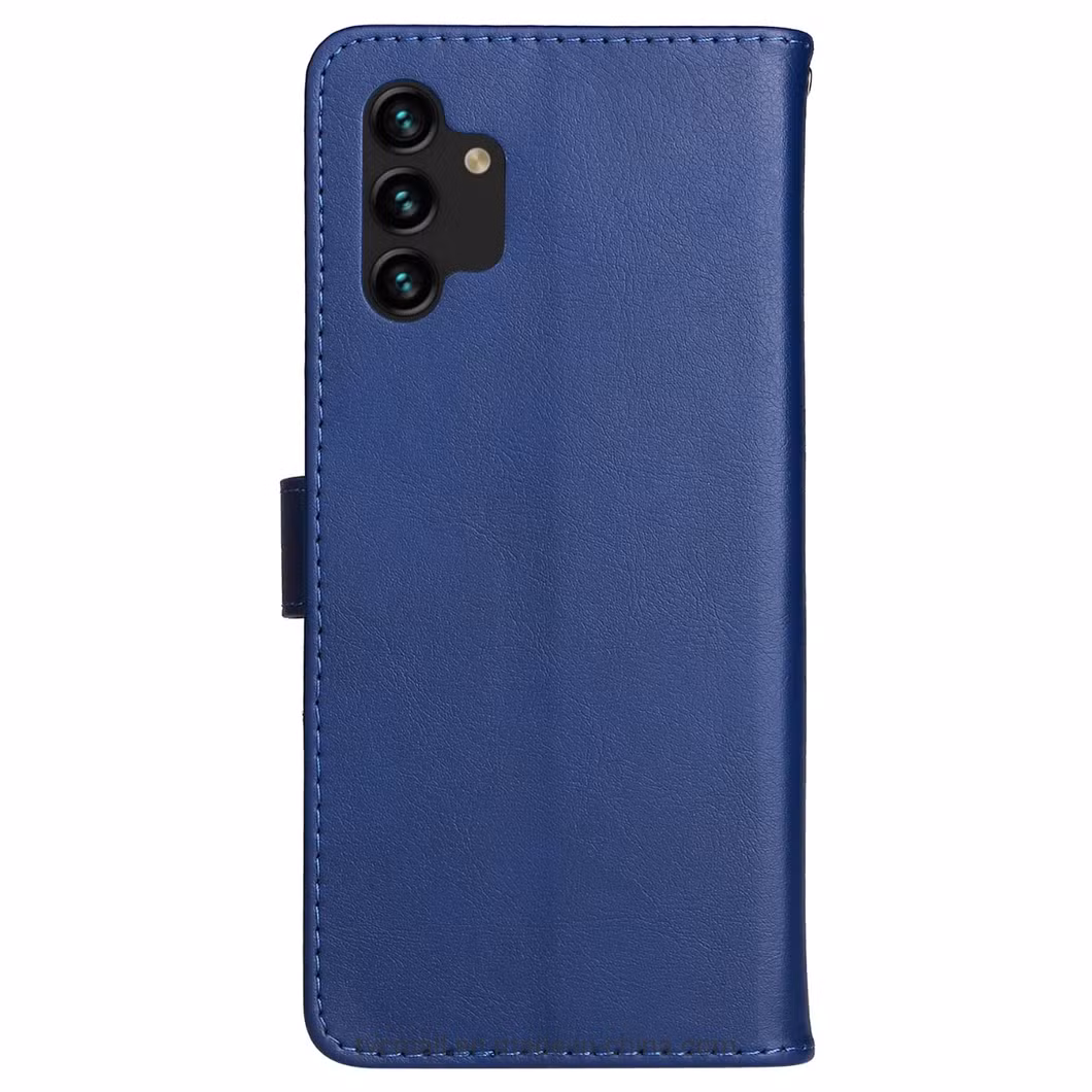 for Samsung Galaxy A13 4G Kt Leather Series-2 Solid Color Flip Phone Case Wallet PU Leather + TPU Phone Cover with Supporting Stand - Blue