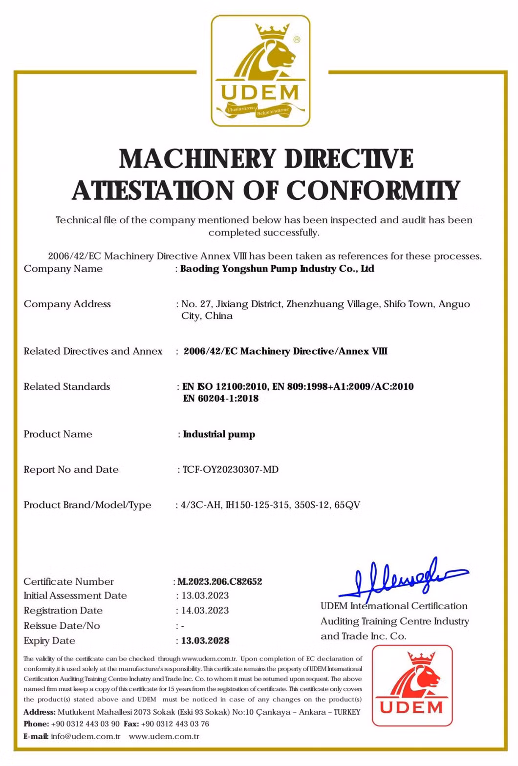 Customize Logo Slurry Pump for Nitric Acid Distributor