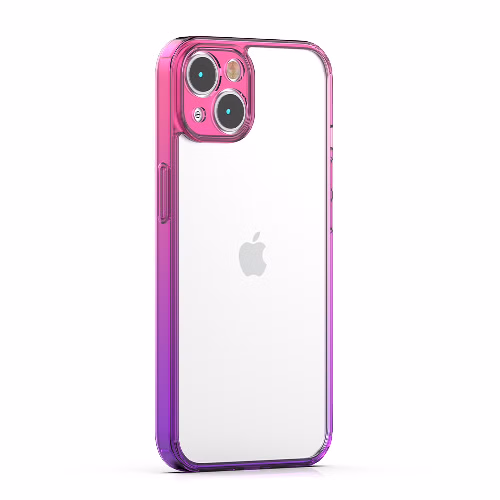 for iPhone 15 14 13 12 11 PRO Max Case Slim Hard Shockproof Clear Transparent TPU Acrylic Gradient Color Phone Cases