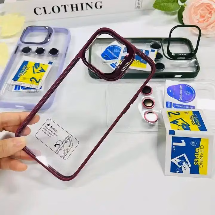 Mobile Phone Case Stand Ring Holder Phone Case for iPhone 15 PRO Max 14 PRO Lens Protector